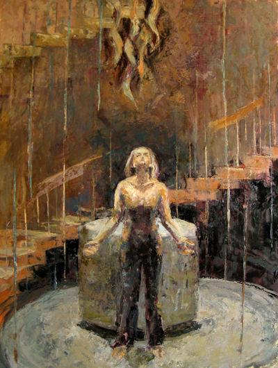 Mary the Font, Oil on panel Painting: Mary the Font