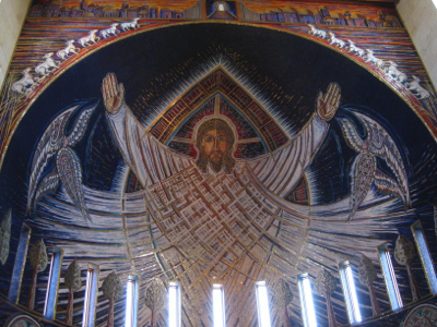 Apse Mosaic, Church of the Transfiguration, Orleans, MA Christ in Majesty mosaic Church of the Transfiguration, Orleans, Massachusetts