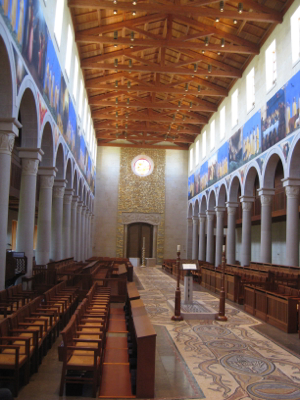 View of the nave towards the entrance, Church of the Transfiguration, Orleans, MA View of the nave towards the entrance, Church of the Transfiguration, Orleans, MA