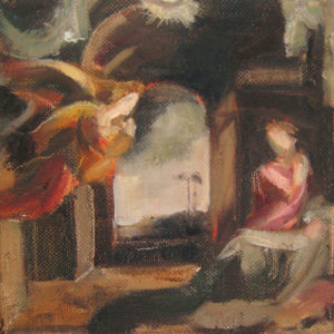 Annunciation after Beccafumi, Oil on Canvas, 6x6 ©2012