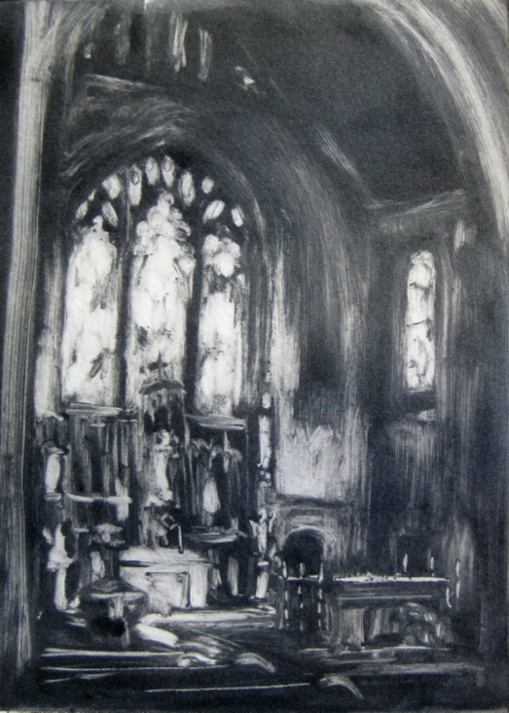 St. Joseph's Altar, Monotype ©Michelle Arnold Paine