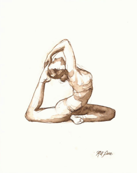 pigeon pose yoga drawing