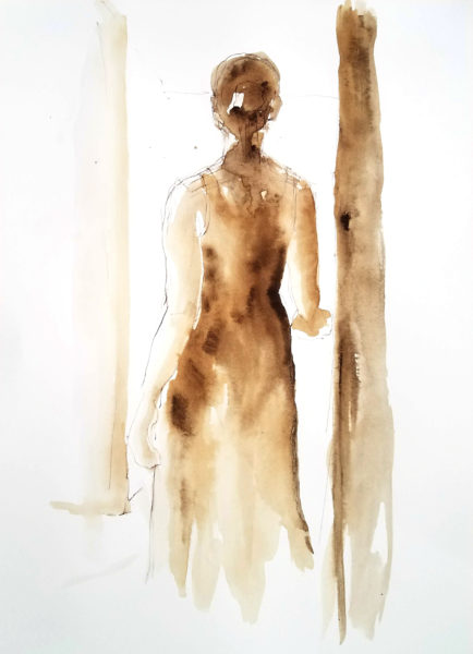 Mary Door to Heaven ink drawing ©MICHELLE ARNOLD PAINE