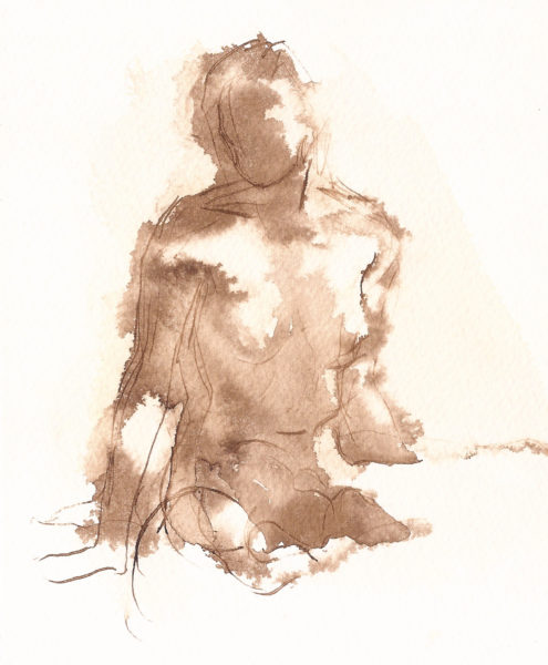 ghost drawing, vision figure drawing pen and ink