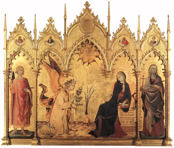 14th Century Annunciation painting.